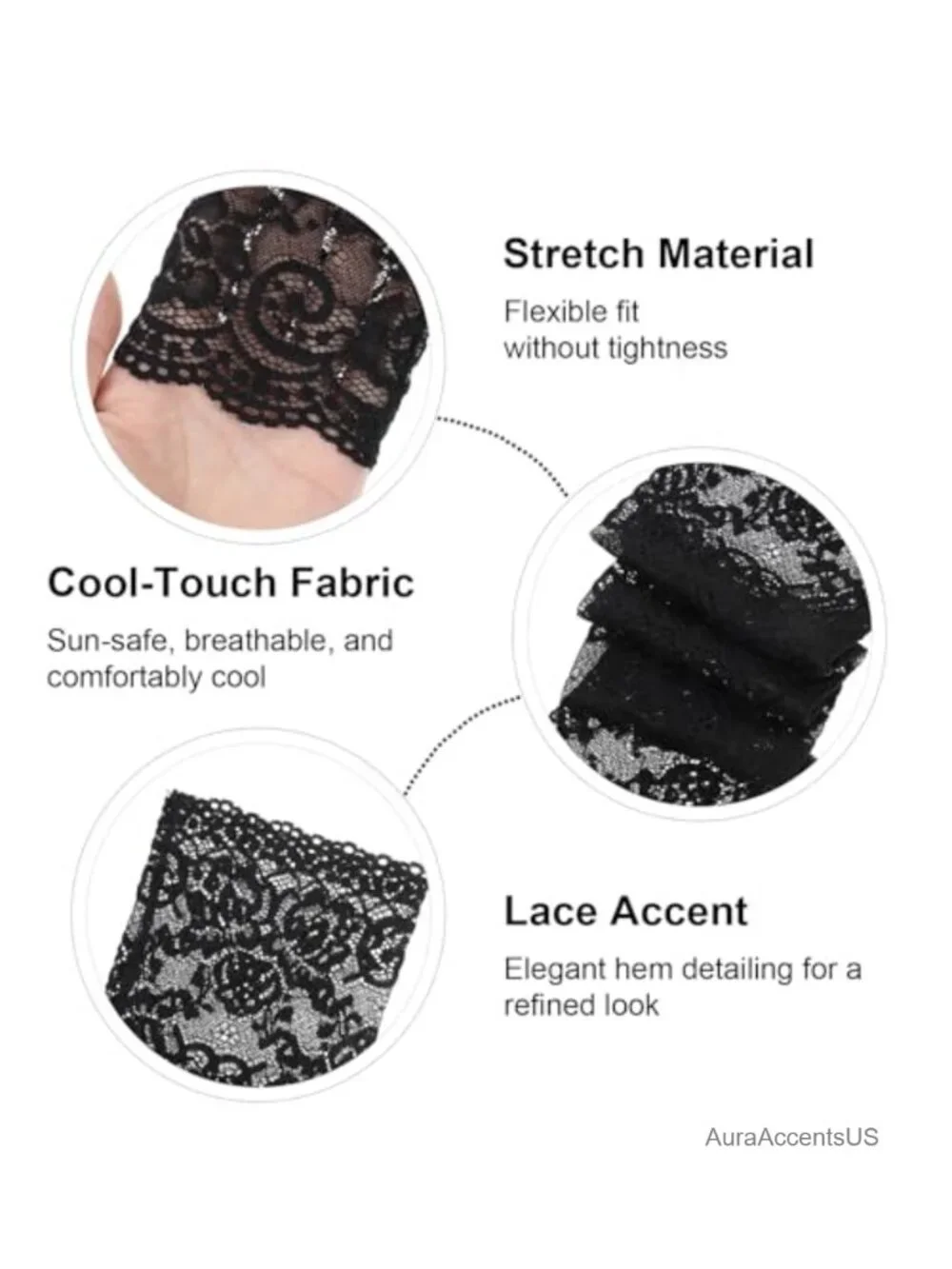 Fingerless Lace Arm Sleeves for Women Bridal Wedding Gloves